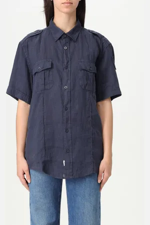 Blauer Chemise Femme couleur