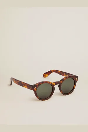 Golden Goose Lunettes De Soleil Panthos Avec Monture Havane Et Détails Dorés, Homme
