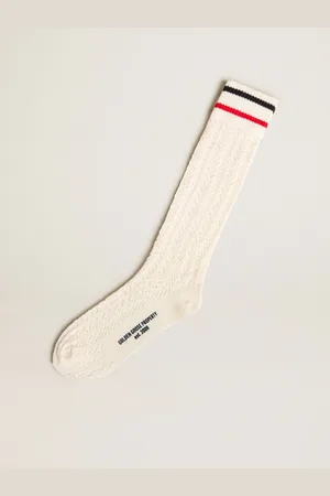 Golden Goose Chaussettes Montantes Côtelées Vintage Avec Rayures Bicolores, Femme