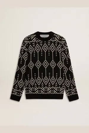 Golden Goose Pull Ras-du-cou En Laine Mélangée Avec Motif Jacquard À Losanges, Homme