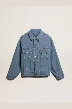Golden Goose Veste Pour Femme En Denim Avec Broderie Florale,