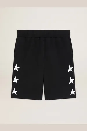 Golden Goose Bermuda Homme Couleur Noire Avec Étoiles Blanches, Homme
