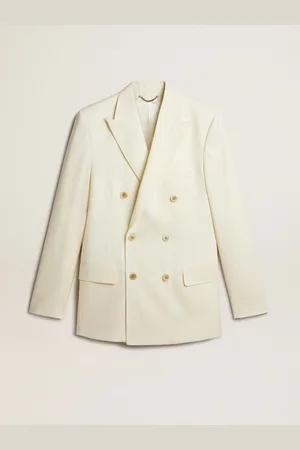 Golden Goose Blazer Croisé Pour Homme De Couleur Crème,
