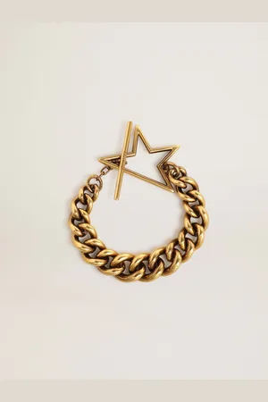 Golden Goose Bracelet En Chaîne De Taille Dégradée Couleur Or Ancien Avec Fermeture En Étoile, Femme
