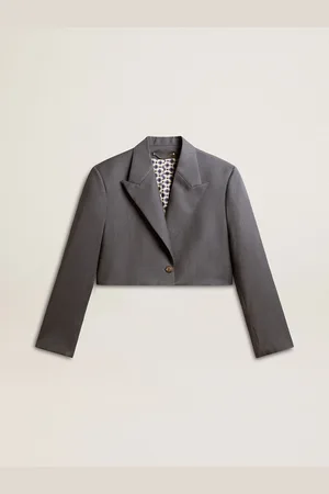 Golden Goose Veste Droite Cropped Femme En Laine Couleur Pastel,