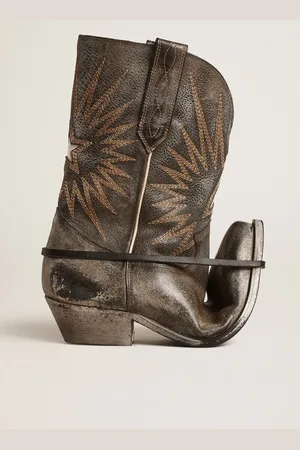 Golden Goose Bottes Basses Wish Star Pour Homme En Cuir Avec Étoile Argentée, Homme
