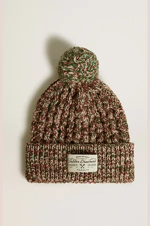 Golden Goose Bonnet En Laine Multicolore Avec Pompon, Homme
