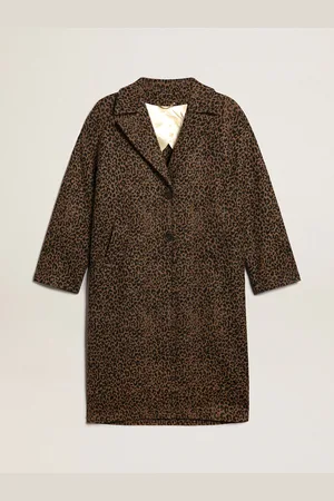 Golden Goose Manteau Droit Cocon Femme En Laine À Motif Jacquard, Femme