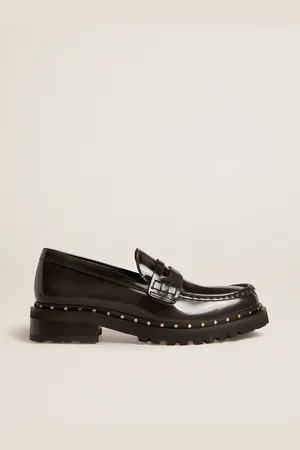 Golden Goose Mocassins Femme À Semelles Épaisses En Cuir Avec Cabochons, Femme