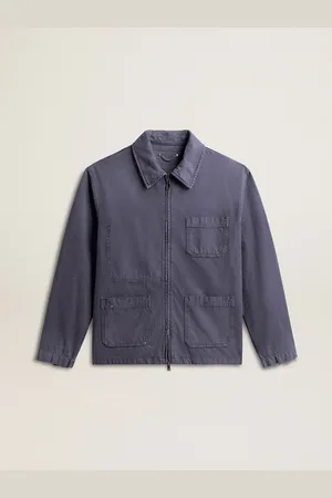 Golden Goose Veste Homme En Coton Denim À L’effet Usé, Homme