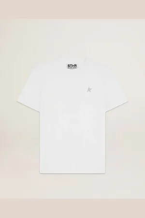 Golden Goose T-shirt Homme Avec Étoile À Paillettes Argentées Sur Le Devant, Homme