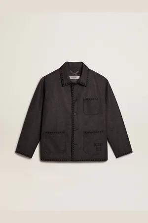 Golden Goose Veste En Laine Chiné À Fermeture Boutonnée, Homme