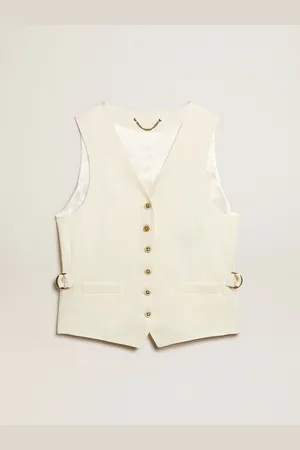 Golden Goose Gilet Femme À Encolure En V De Couleur Vieilli, Femme