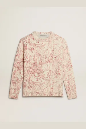 Golden Goose Pull Ras-du-cou Femme En Laine À Motif Toile De Jouy All-over, Femme