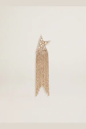 Golden Goose Mono Boucle D’oreille Pendante Femme Or Ancien Avec Cristaux Appliqués, Femme