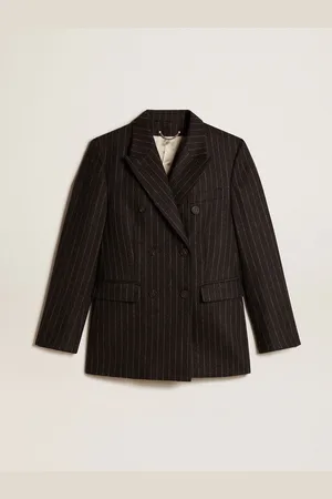 Golden Goose Blazer Croisé Femme En Laine Chiné, Femme