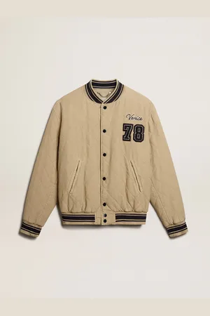 Golden Goose Bomber En Coton Matelassé Kaki, Homme