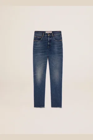 Golden Goose Jean Cropped Évasé Femme Avec Délavage Moyen, Femme