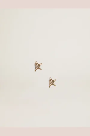 Golden Goose Boucles D’oreilles Clous Femme Couleur Or Ancien Avec Cristaux, Femme