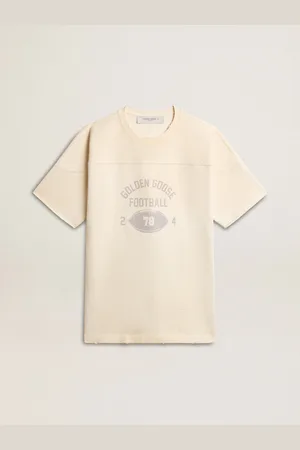 Golden Goose T-shirt Homme En Coton Vintage Avec Bord Franc Sur Le Devant,