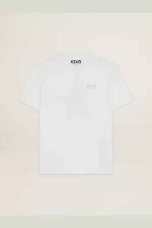 Golden Goose T-shirt Femme Avec Logo Et Étoile À Paillettes Argentées, Femme