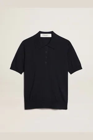 Golden Goose Polo En Laine Mérinos Pour Femme Marine, Femme