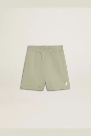 Golden Goose Short Vert Clair Avec Étoile Blanche,