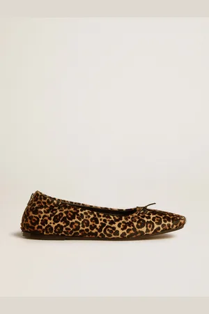 Golden Goose Ballerines Amy En Cuir Façon Poulain À Imprimé Léopard , Femme