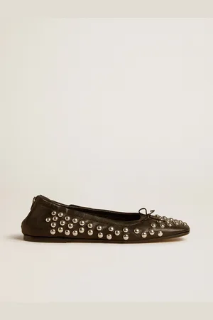 Golden Goose Ballerines Amy En Cuir Nappa Avec Cabochons Argentés, Femme