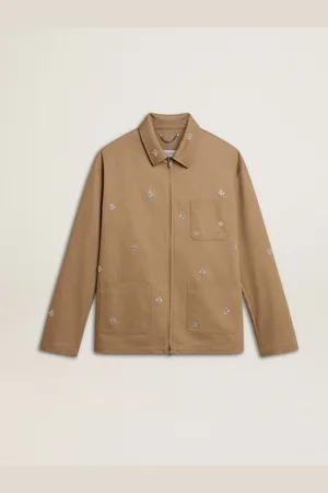Golden Goose Veste Pour Homme Avec Broderies Florales Et Fermeture À Glissière Intégrale, Homme