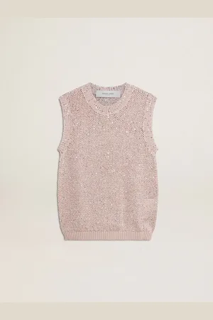 Golden Goose Haut En Maille Résille Avec Sequins Et Détails Contrastés, Femme