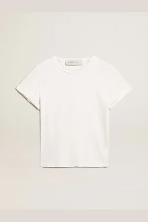 Golden Goose T-shirt Regular Pour Femme Avec Traitement Effet Usé, Femme