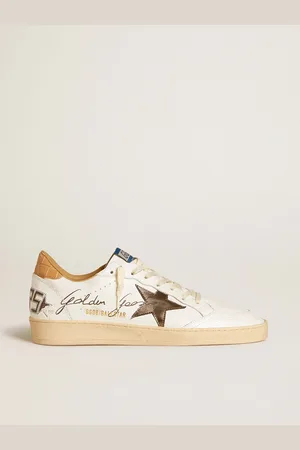 Golden Goose Ball Star En Cuir Nappa Avec Étoile Lamée Et Contrefort En Cuir Croco, Homme