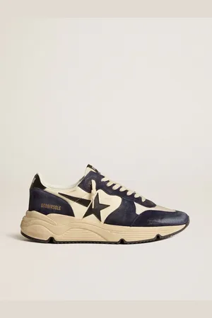 Golden Goose Running Sole Pour Homme En Cuir Nappa Et Beige Avec Étoile Et Contrefort Noirs, Homme