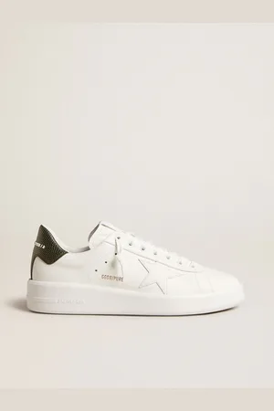 Golden Goose Purestar Pour Homme Avec Étoile En Cuir Et Contrefort Vert Foncé, Homme