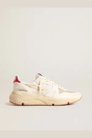 Golden Goose Running Sole Pour Homme En Cuir Nappa Avec Étoile En Cuir Beige Et Contrefort , Homme