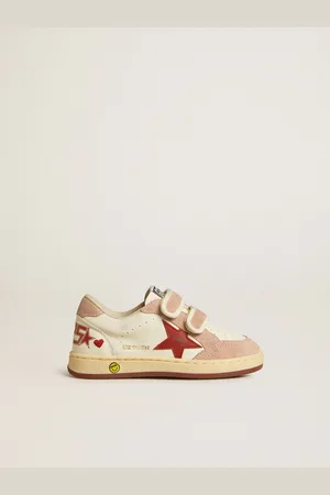 Golden Goose Ball Star Teen En Cuir Nappa Et Cuir Velours Avec Étoile Et Cœur Brodé,