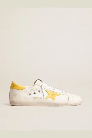 Golden Goose Super-star Pour Homme En Résille Et Cuir Nappa Avec Étoile Et Contrefort En Cuir , Homme