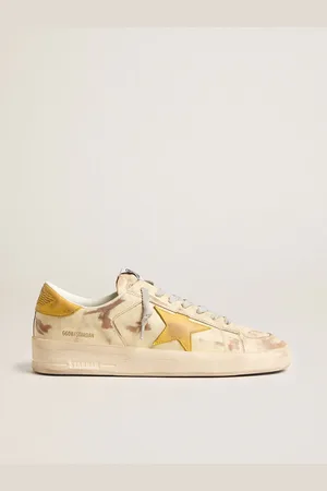 Golden Goose Stardan Pour Homme En Cuir Avec Étoile Et Contrefort En Cuir Nubuck Miel, Homme