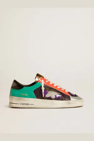 Golden Goose Stardan Ltd Pour Femme En Cuir Verni Et En Résille Avec Étoile En Caoutchouc, Femme