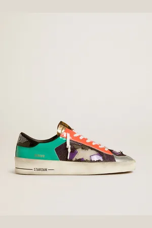 Golden Goose Stardan Lab Pour Homme En Cuir Verni Et En Résille Avec Étoile En Caoutchouc, Homme