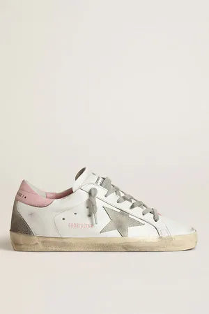 Golden Goose Super-star Pour Femme Avec Étoile En Daim Et Contrefort En Cuir Rose, Femme