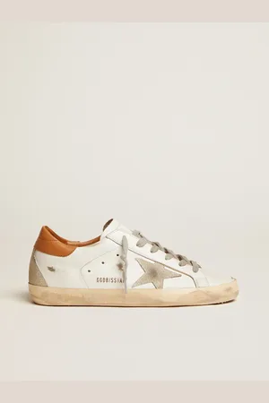 Golden Goose Super-star Femme Avec Étoile En Daim Et Contrefort Marron, Femme