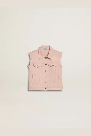 Golden Goose Gilet En Jean Pour Fille,