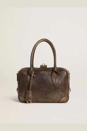 Golden Goose Sac Vita En Cuir Vintage Marron Avec Détails Dorés, Femme