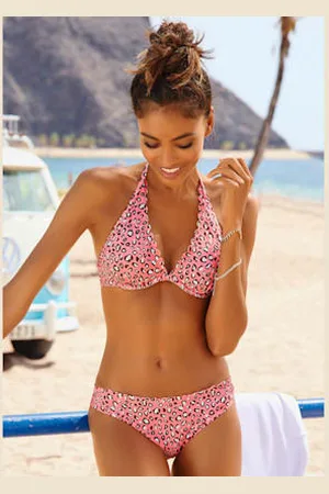Lascana Haut de maillot de bain à armatures imprimé animal coloré -