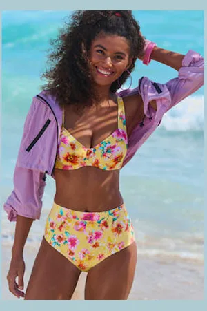 sunseeker Haut de maillot de bain à armatures design floral tendance -
