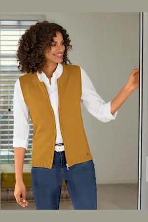 COLLECTION L. Gilet en tricot 50% coton -