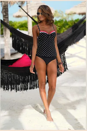 Lascana Haut de maillot de bain à armatures mélange tendance de rayures et de pois -