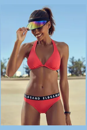 ELBSAND Maillot de bain à armatures ruban élastique avec marque inscrite -